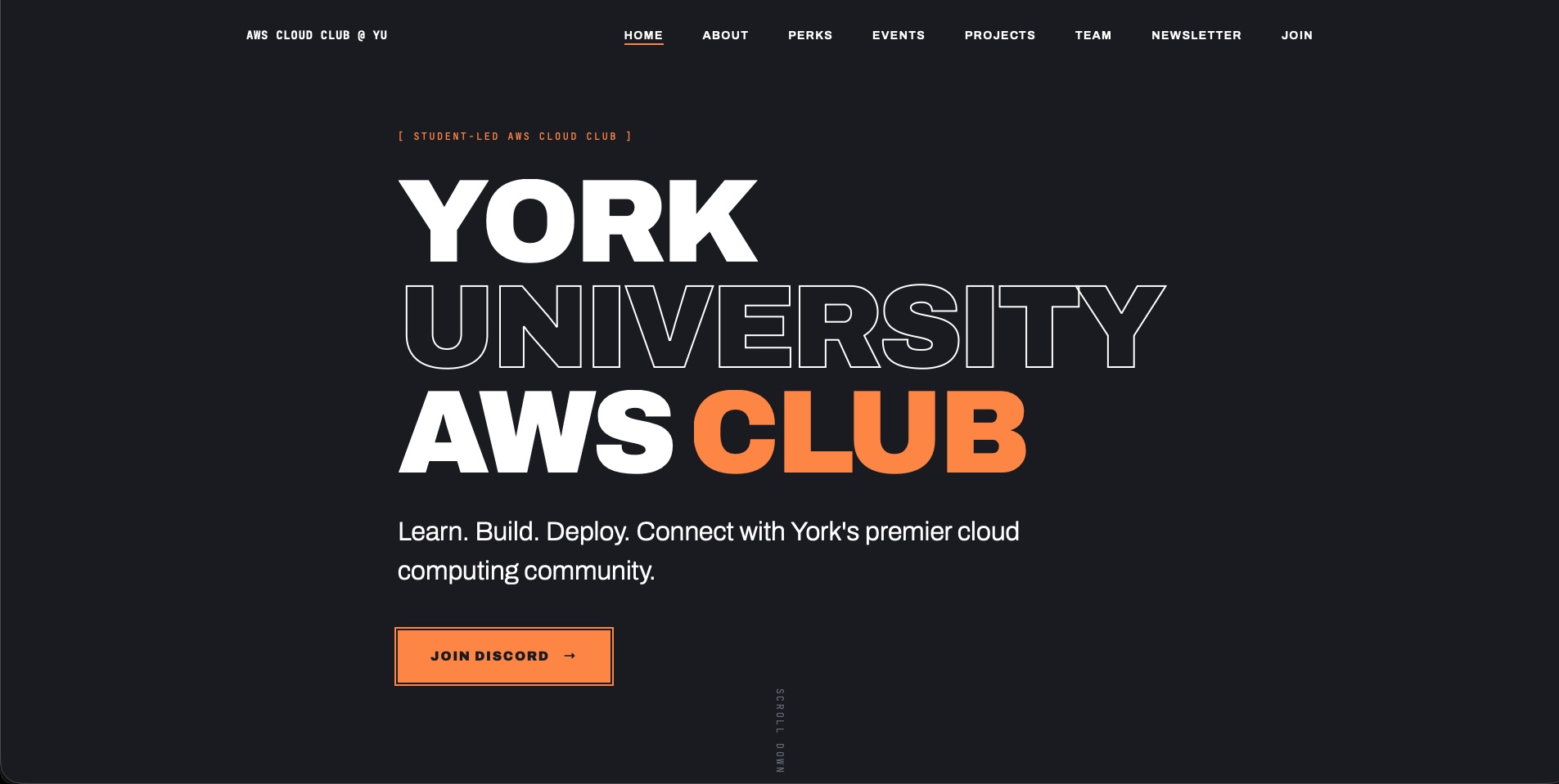 AWS Cloud Club @ York University Website